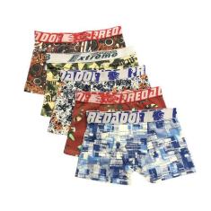 Kit 5 Cuecas Box Boxer Fristyle Em Microfibra Estampada Infantil, M