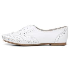 Sapato Social Feminino Top Franca Shoes Oxford Confort Branco, 36