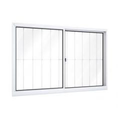 Janela de Alumínio de Correr 100x150cm 2 Folhas com Grade Riobras