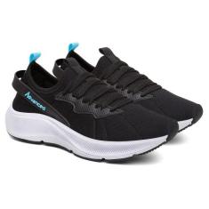 Tenis Feminino Caminhada Linha Conforto Premuim Cor Preto e Azul - Ipê