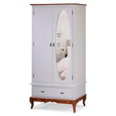 Guarda Roupa Solteiro Com Espelho 2 Portas 1 Gaveta 60406E Linz Móveis