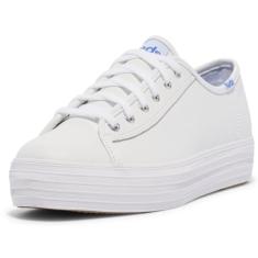 Keds Tênis feminino de couro Triple Kick, Branco, 37
