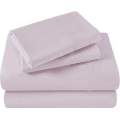 Superior Jogo de lençol de cama de algodão egípcio de 400 fios, 1 lençol elástico com bolso profundo, 1 lençol de cima, 1 fronha, roupa de cama macia, lençóis de luxo, tecido acetinado, solteiro GG,