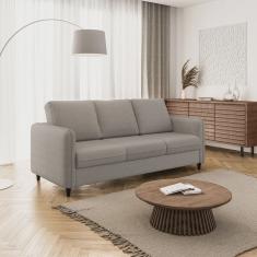 Sofá 3 Lugares em Linho Orquídea Cabecasa Madeiramadeira Cinza