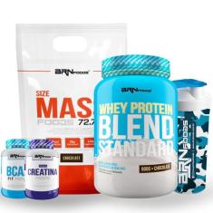 Kit Size Mass 3kg, Blend Standard 900g, Creatina 100g, BCAA 100g e Coq