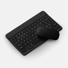 Teclado Sem Fio Bluetooth Recarregável Com Mouse - PRETO