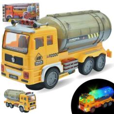 Caminhão Betoneira Brinquedo Realista Com Som Luz Bate Volta - Europio