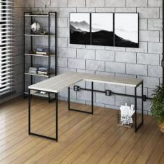 Escrivaninha Mesa Escritório L Estilo Dynamica 140cm Industrial Yescas