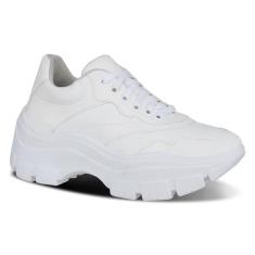 Tênis Feminino Chunky Cadarço Cano Curto Casual Conforto