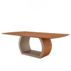 Mesa para Sala de Jantar Ellis 220cm Madeira Tampo Barril Laminado Moderna Mobília