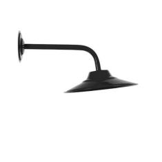 Arandela Retrô Externa Prato Alumínio Braço Curvo 30cm Preto E947 - En