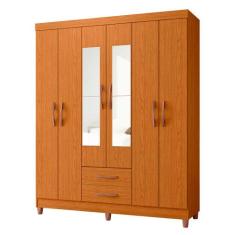 Guarda Roupa Âmbar Casal com Espelho 6 Portas 2 Gavetas Móveis Albatro