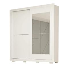 Guarda-roupa Casal Andorra Com Espelho 2 Portas 100% Mdf Linhamobília Branco