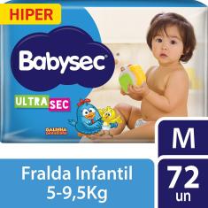 Fralda Babysec Galinha Pintadinha Ultrasec Hiper Tamanho M 72 unidades