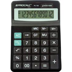 Calculadora De Mesa 12dig. Pc730 Preta - 01 Unidade ProCalc, Multicor
