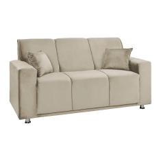 Sofá 3 Lugares Fixo Tokyo Veludo Shop das Cabeceiras