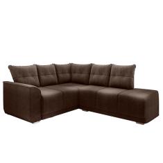 Sofá De Canto Marrocos Marrom Suede Liso Selmer