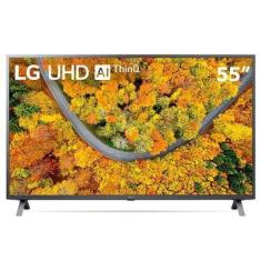 Smart TV LED LG 55 Polegadas 4K UHD, HDR, Wi-Fi, Bluetooth, 1 USB, 2 HDMI, Comando Voz, Inteligência Artificial, Google, Alexa - 55UP7550PSF.BWZ