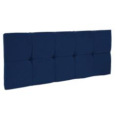 Cabeceira Painel Nina Solteiro 90cm Suede Azul Marinho