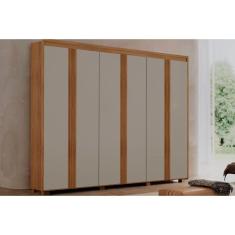 Guarda Roupa Casal 6 Portas e 6 Gavetas c/ Pés Apolo Naturale/Off White - Rufato