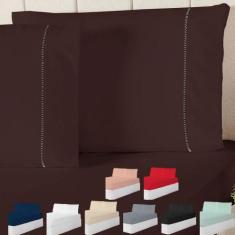 Jogo De Lençol Cama Padrão 200 Fios Com Fronhas Ponto Palito - Enxovai