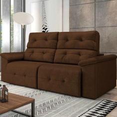 Sofá 3 Lugares Retrátil Reclinável Barcelona Suede Marrom - Ortobello