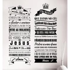 Adesivo Decorativo Parede Oração Ave Maria E Pai Nosso