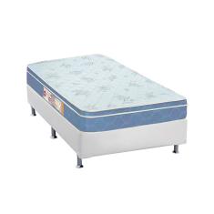 Cama Box Solteiro: Colchão Espuma D45 Castor Sleep Max + Base crc Courano White(88x188)
