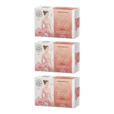 Sabonete Alma De Flores 130G Floral Rose-Kit C/3Un