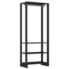 Guarda Roupa Closet 2 Peças com 2 Cabideiros 3 Gavetas e 4 Nichos Yes Nova Mobile Grafite Intenso