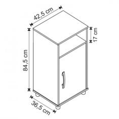 Balcão Multiuso 1 Porta E Nicho Nova Mobile Branco