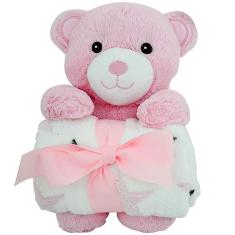 Manta com Pelúcia Urso Rosa DMB6742 - DM Toys