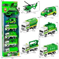 Carrinhos Brinquedo Conjunto 6 Un Miniaturas Helicóptero Verde