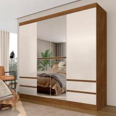 Roupeiro Casal Com Espelho 6 Portas Diplomata Freijó/off Premium - M.A