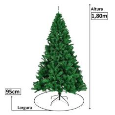 Árvore De Natal Alemã Verde 1,80m 990 Galhos Pinheiro - Taira Home