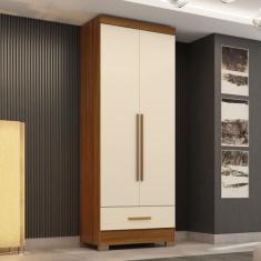 Guarda Roupa 100% MDF 2 Portas 1 Gaveta Smart Plus Espresso Móveis