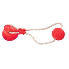 Brinquedo Cabo De Guerra Com Ventosa Interativo Para Cães Vermelho