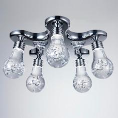 Plafon De Acrílico E Metal Bella Iluminação Bulb No Voltagev Cromado/ Transparente