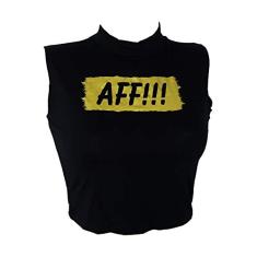 Cropped Top Blusinha Regata Viscolycra Frases AFF