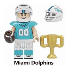 Boneco Blocos De Montar Futebol Americano Miami Dolphins