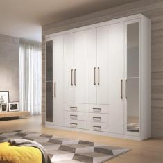 Guarda Roupa Casal 8 Portas 6 Gavetas Master com Espelhos - Santos And