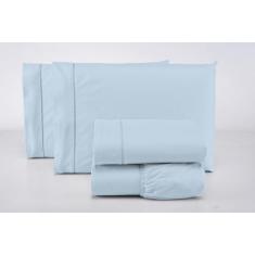 Lençol Solteiro com Elástico 200 Fios 100% Algodão + Fronhas e Virol -