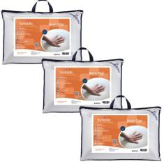 Kit com 3 Travesseiros Basic Flat Látex - Macio - Dunlopillo