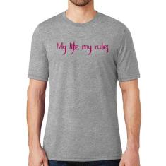 Camiseta My Life My Rules - Foca na Moda, Cinza, P