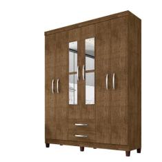 Guarda Roupa De Casal 6 Portas e 2 Gavetas Com Espelho Manchester - Ma