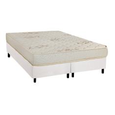 Cama Box Queen: Colchão Espuma Luckspuma D33 Supreme + Base CRC Courano White(158x198)