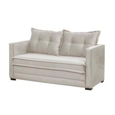Sofá Cama Casal Articulável 2 Lugares Londres Suede Bege - D'monegatto