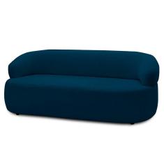 Sofá 3 Lugares Living Orgânico Sala De Estar 170cm Conka F05 Veludo Azul - Mpozenato