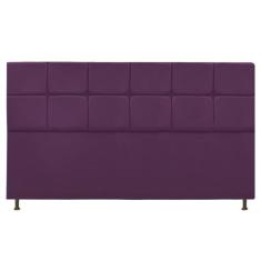 Cabeceira Estofada Damares 195 cm King Size Com Botonê Suede Roxo - Do