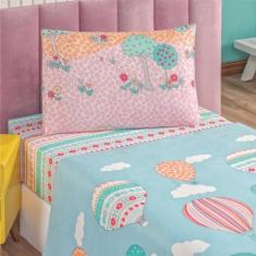 Jogo de Lençol Solteiro Balãozinho 3 Peças - 100% Poliéster - Top Chic